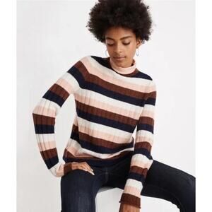 Madewell Striped Evercrest Turtleneck Sweater Size S